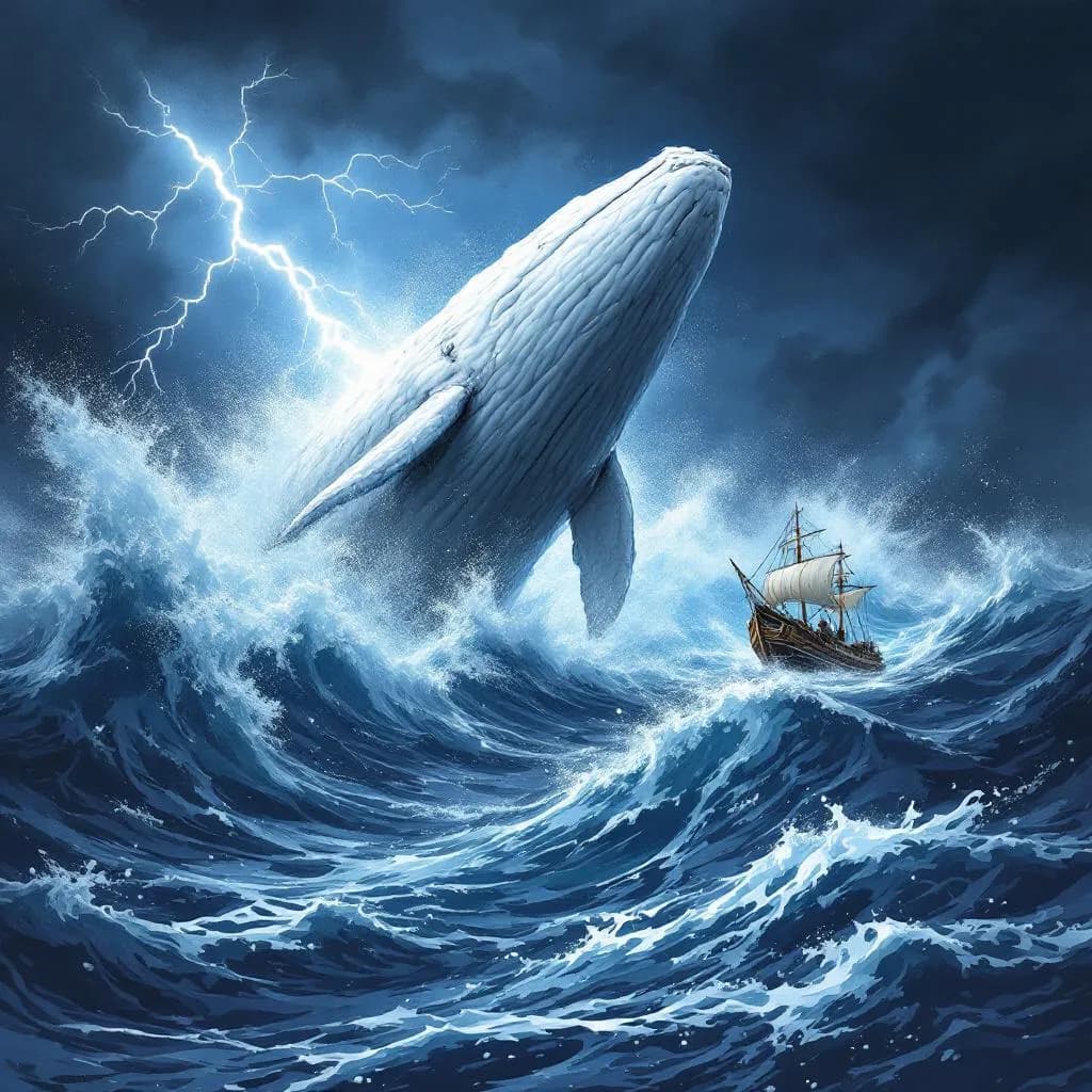 Moby-Dick by Herman Melville - Captain Ahab’s obsessive pursuit of the great white whale across the ocean