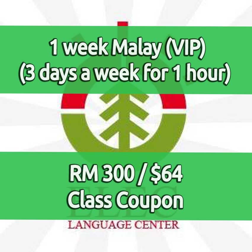 ELEC VIP Malay 3 أيام في الأسبوع مقابل 300 رينجيت ماليزي