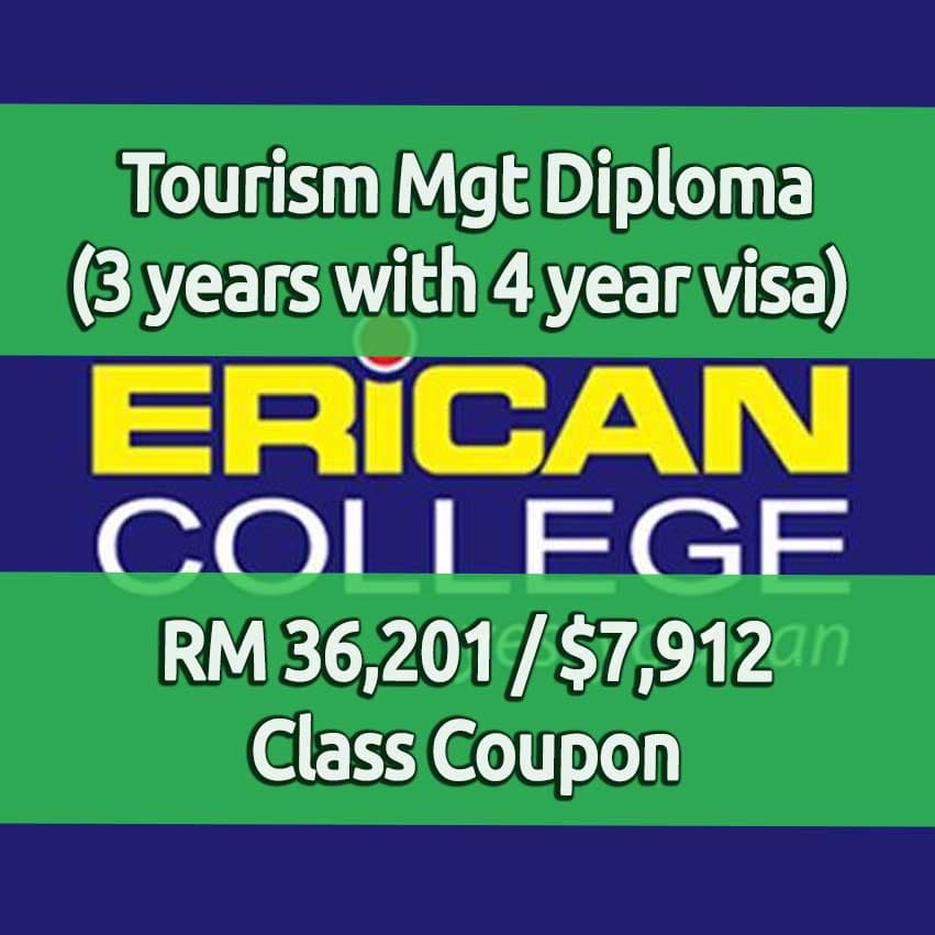 Erican College Tourism Management for 7,912 USD