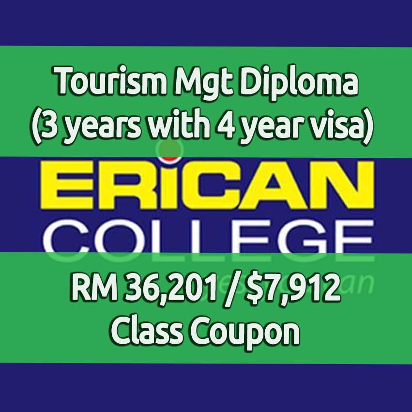 Erican College Tourism Management diploma study and work at the same time and earn money in college